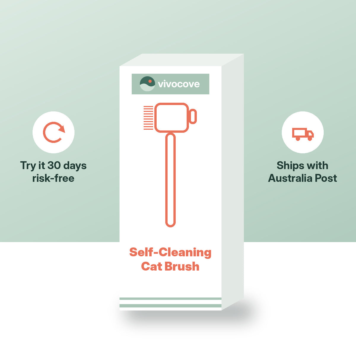 Vivocove cat brush box – 30 days risk-free, ships with Australia Post